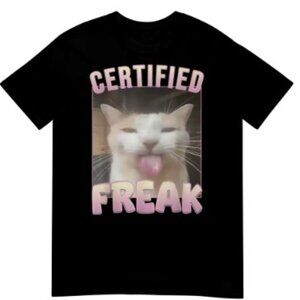 Certified Freak Funny Cat T-shirt Unisex